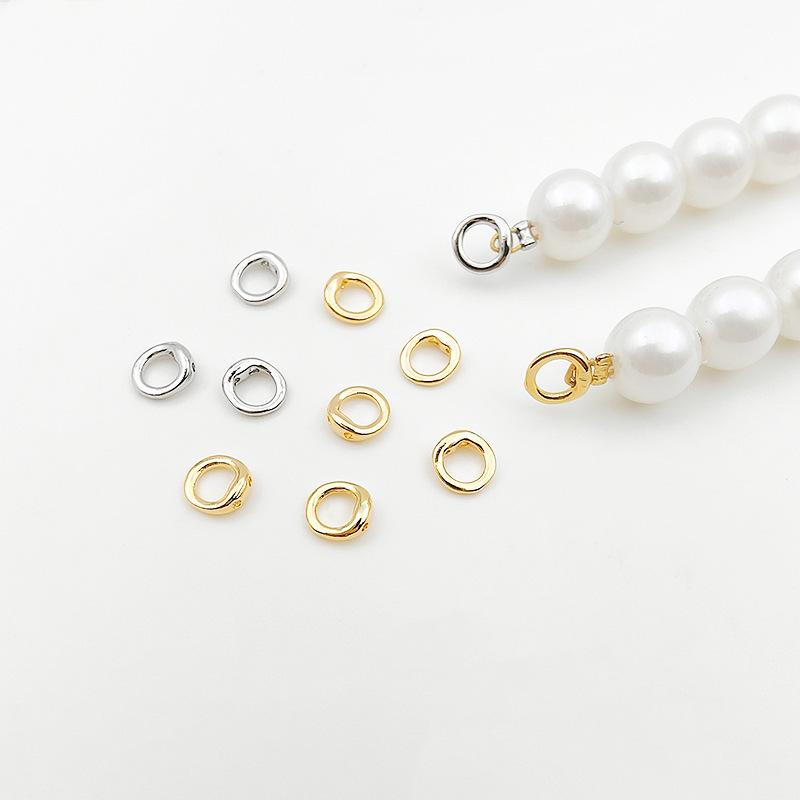 Gilded Double-Hole Jump Ring for DIY Jewelry - Strong Color Retention, Ideal for Pearl Bracelets & Necklaces.