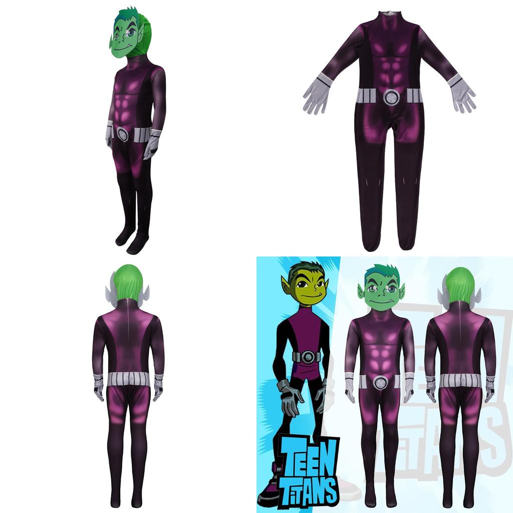Хэллоуин Косплей Комбинезон с персонажами аниме Teen Titans Для Детей и Подростков