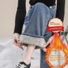 Women's Velvet Straight-Leg Jeans - High Waist, Wide-Leg, Thickened for Winter 2024 To Keep Warm