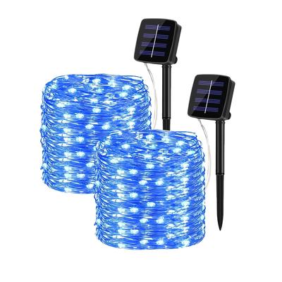 Clearhill Two Солнечные гирлянды, Всего 20М65.6ФТ 200 LED Солнечная гирлянда, Гирлянда из медной проволоки с 8 режимами, Водонепроницаемый солнечный садовый светильник для