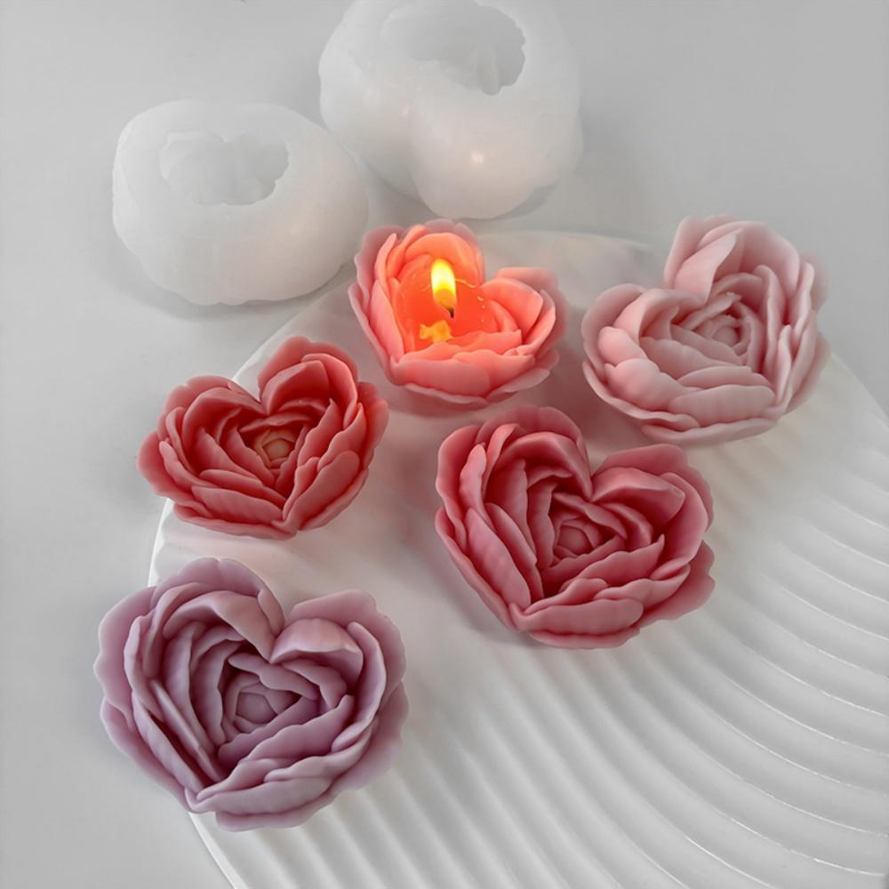 7pcs Mini Rose Flower Silicone Candle Mold 3D Succulent Cactus Flower Chocolate Fudge Pastry Baking Mold DIY Candle Soap Crafts