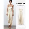 Za2025 Summer New Women Clothes Sexy Sling Silk Satin Texture Sling Waist-Exposed Dress 2896331 727