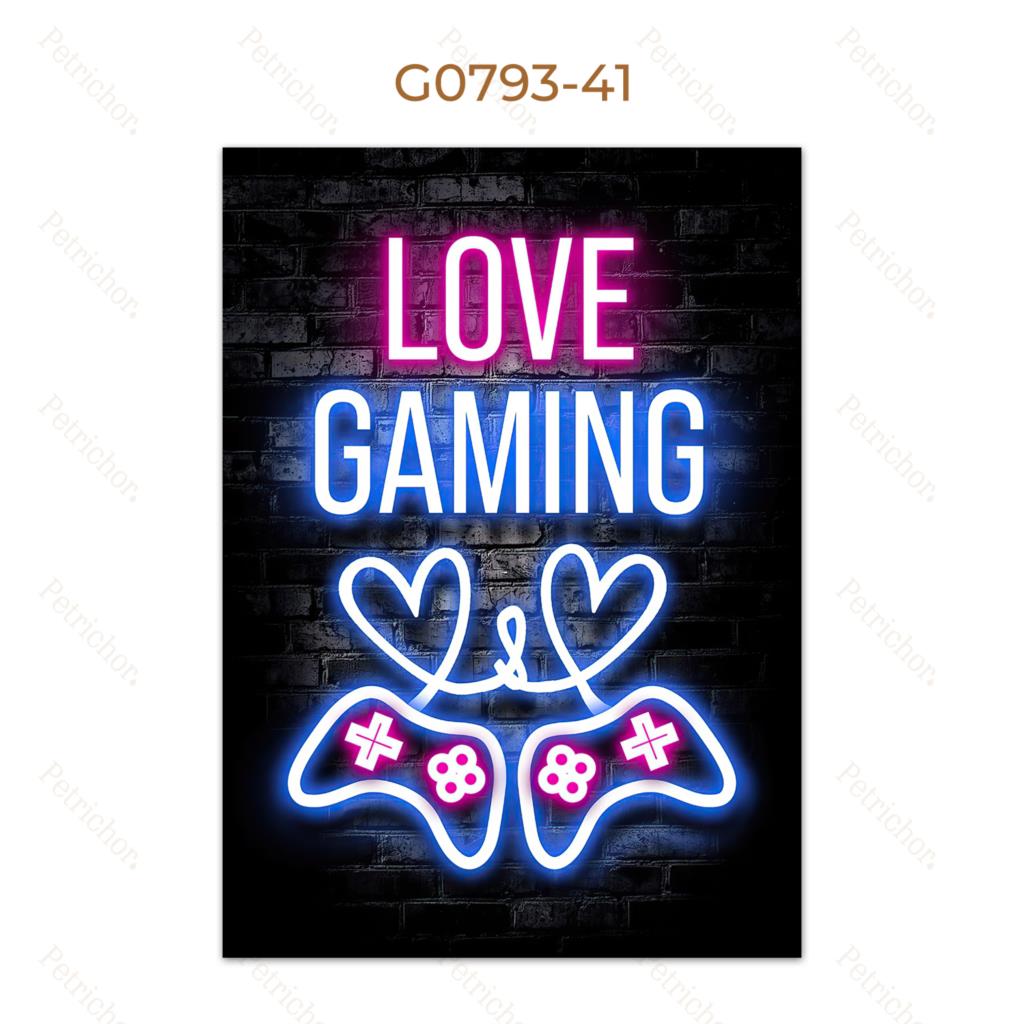 Modern Lights Gaming Zone Industrial Neon Wall Art Canvas Painting Posters Picture For Internet Cafe Bar Boy Room Home Decor