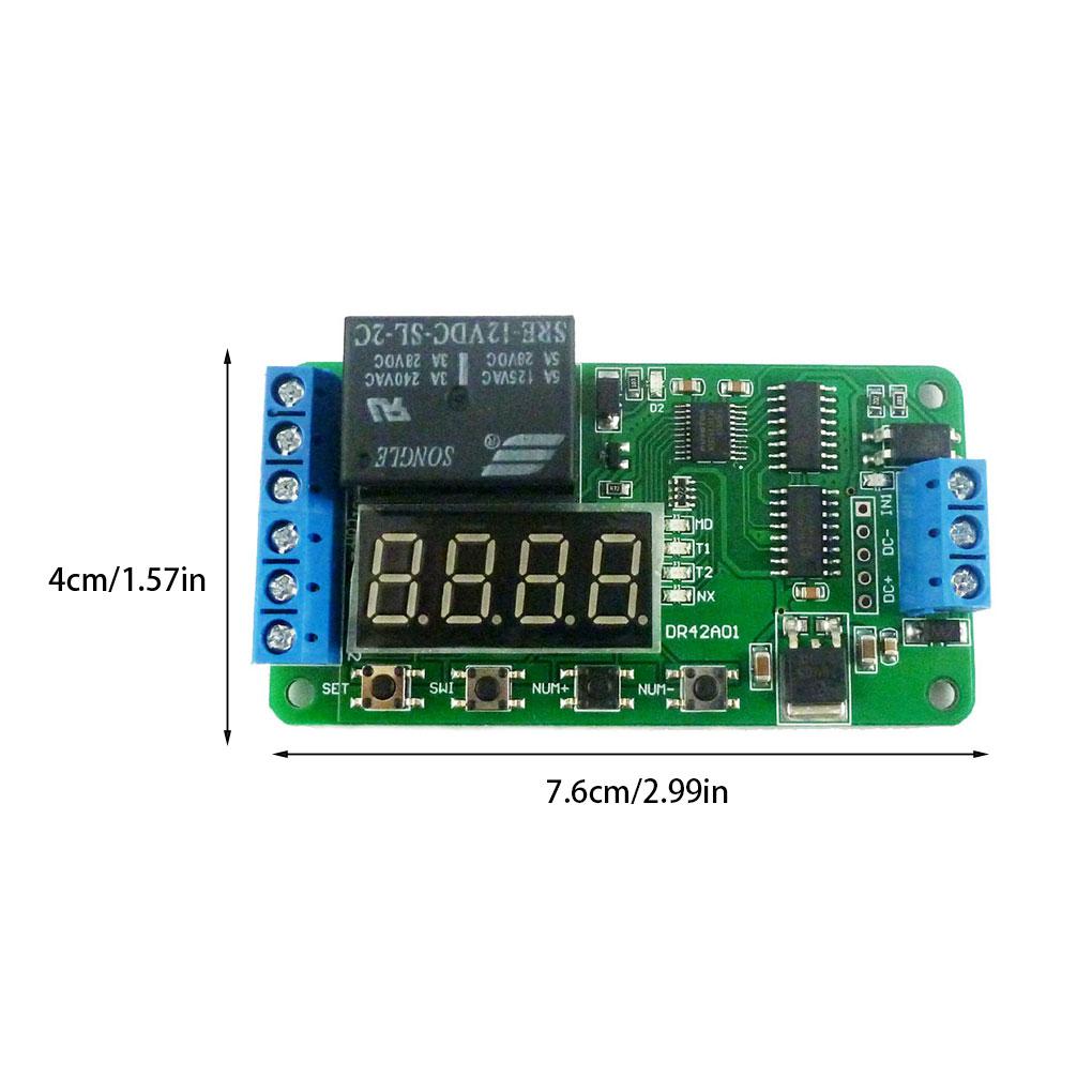 Metal Time-delay Relay Portable Digital 12V Multifunctional 4 Button Adjustable Replacement Timer Switch Circuit Board