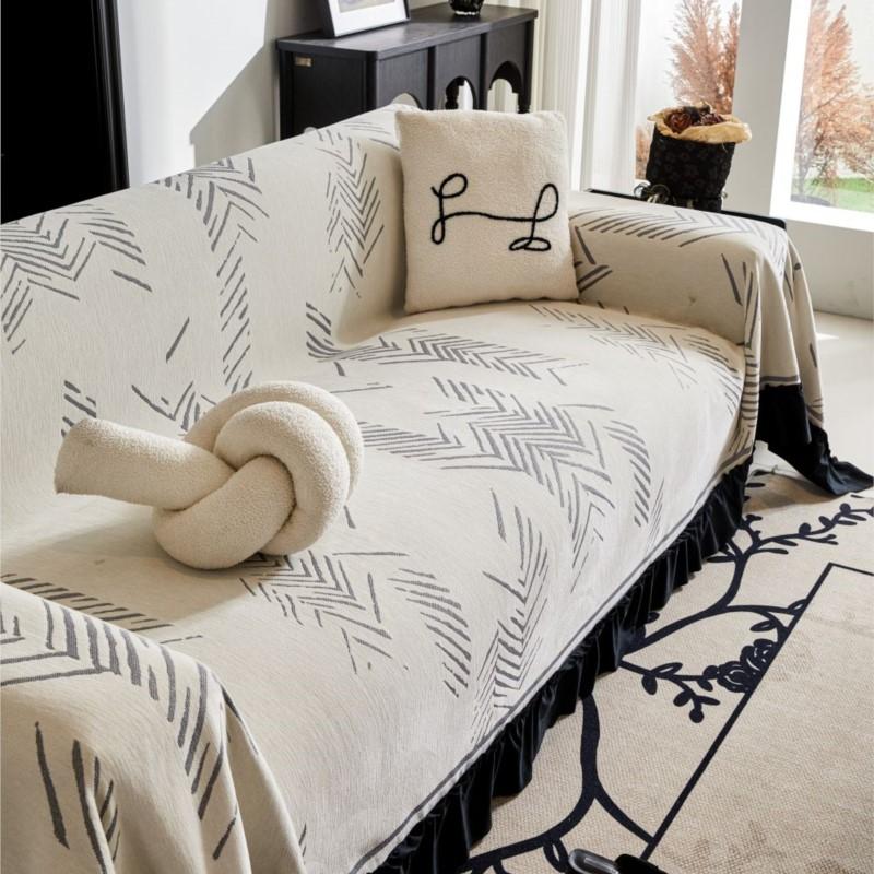 Funda Sofa Home Chenille Fishbone Pattern Sofa Mats Throw Blanket  All-season Camping Picnic Blanket Cover Sofa Cover