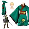 Изысканный зеленый костюм юката кимоно для косплея для поклонников The Legend of Zelda
