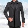 2023 Winter Men's Mid-Length Wool Coat - Korean Style for Middle-Aged and Elderly