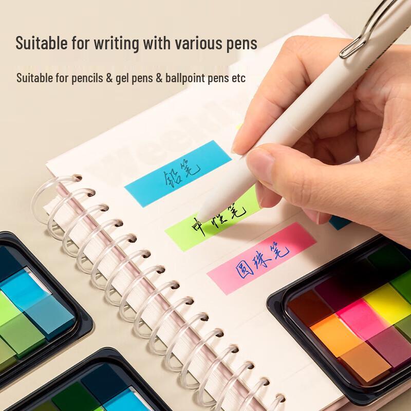 Deli 5-Color Fluorescent Sticky Index Tabs