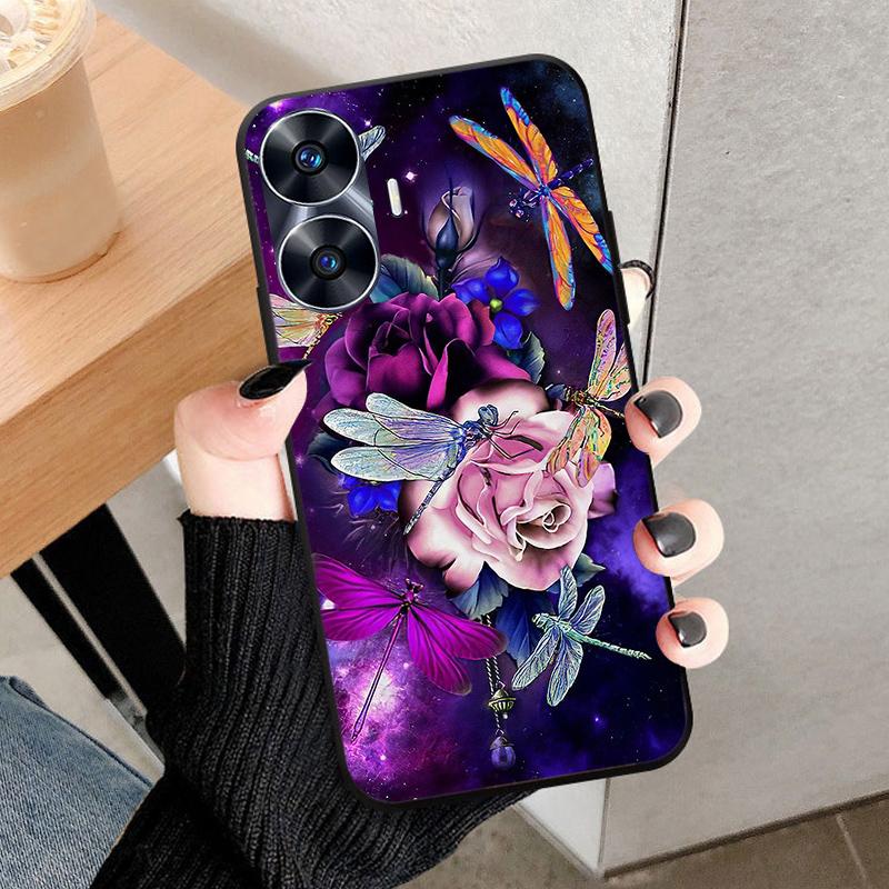 For Realme C55 Case Cool Black Soft Silicone TPU Bumper Protective Phone Case For OPPO Realme C55 case Cover Fundas Shell Coque