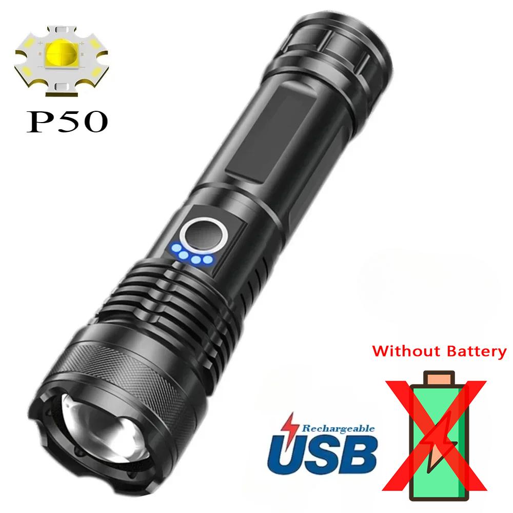High Power LED Flashlights USB Rechargeable Tactical Torch Ultra Powerful Outdoor Long Range Camping Fishing Emergency Lantern