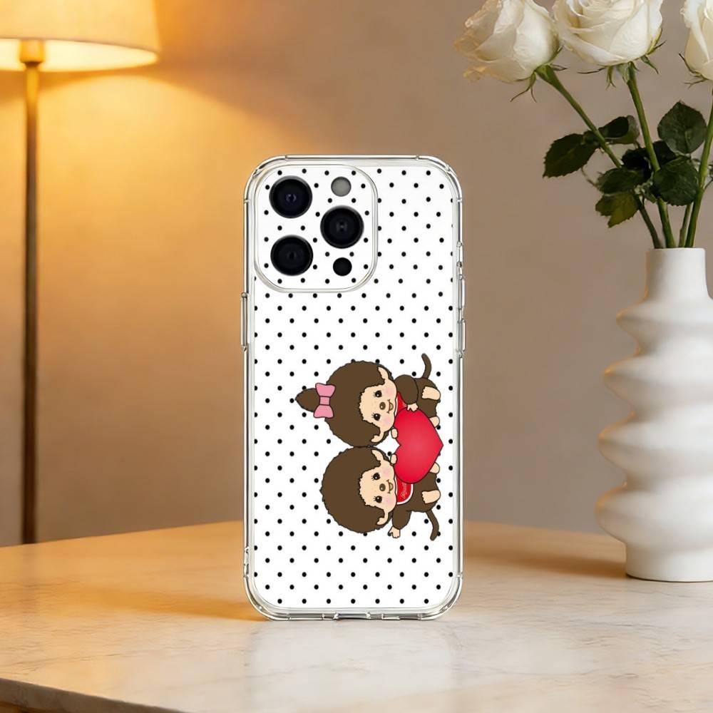 cute monchhichis Phone Case For iPhone 17 16 15 14 13 12 11 Mini Pro Max Plus Transparent Cover