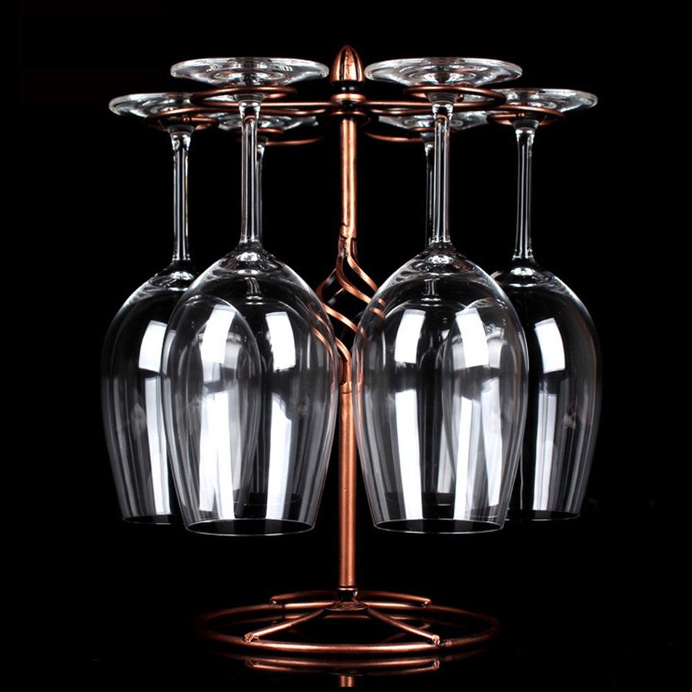 6 Hooks Wine Glass Holder Metal Cup Rack Retro Stemware Rack Restaurant