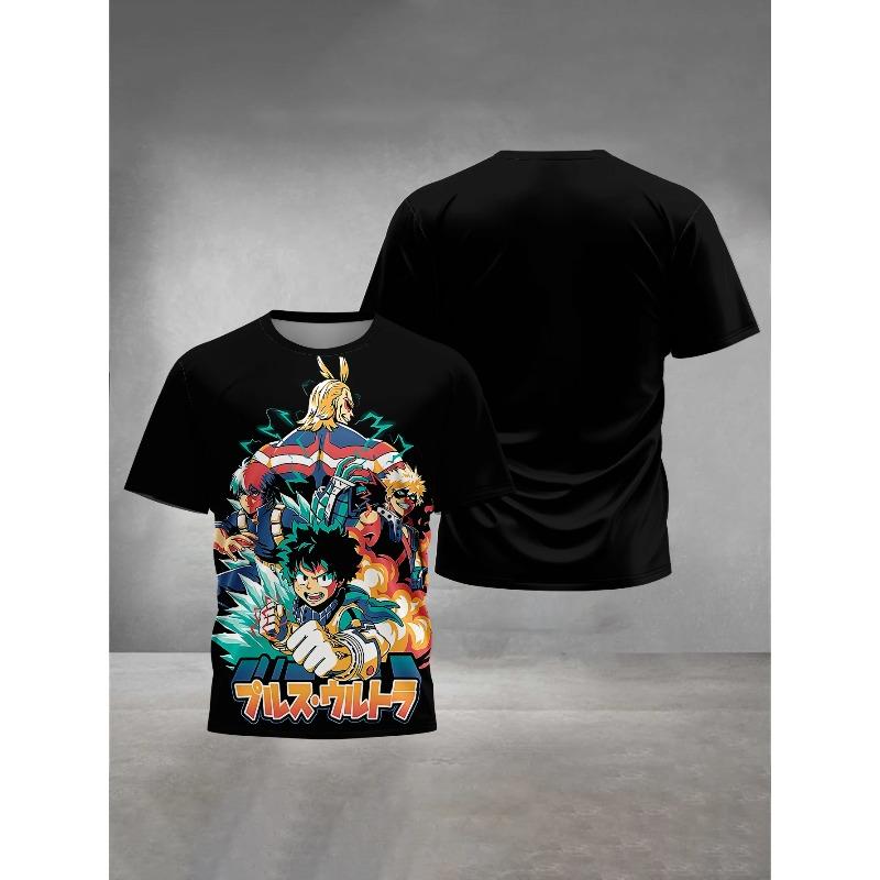 Детская одежда Повседневная Удобная С коротким рукавом Модная С мультяшным принтом Футболки Мальчики