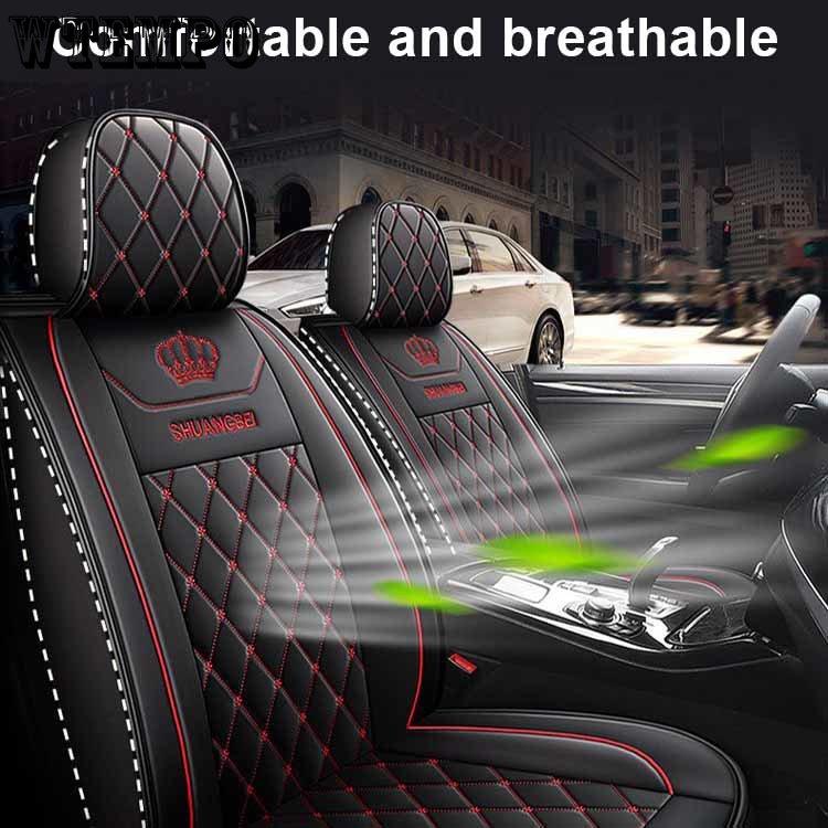 WTEMPO Чехлы на сиденья автомобиля Crown, полный комплект из 5 сидений, универсальные, подходят для большинства 5-местных автомобилей, внедорожников, грузовиков и фургонов.