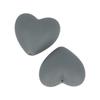 Silicone Beads - ARTEMIO - Heart - 29 X 19 X 12 Mm - Grey - Set of 2
