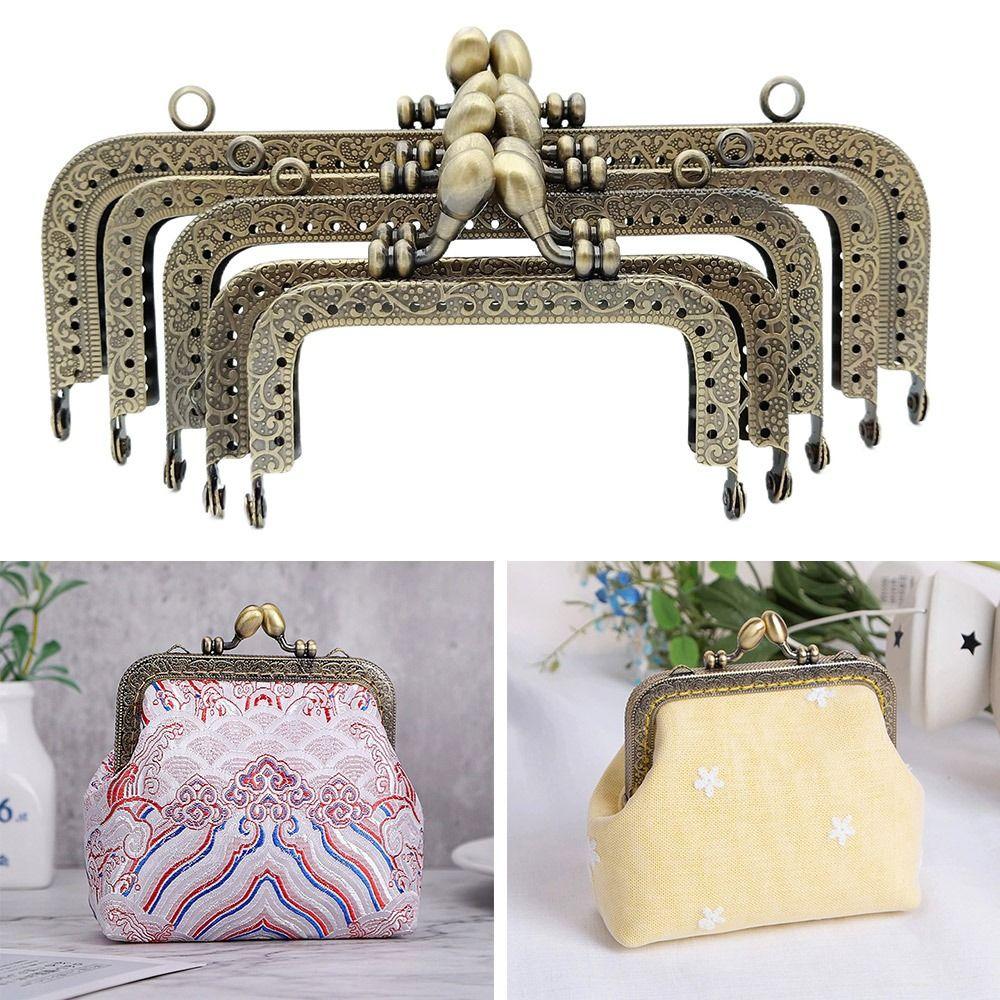 Винтажная застежка для кошелька, рамка для сумки, фурнитура для кошелька, рамка для мини-кошелька, застежка для поцелуя, изготовление сумок