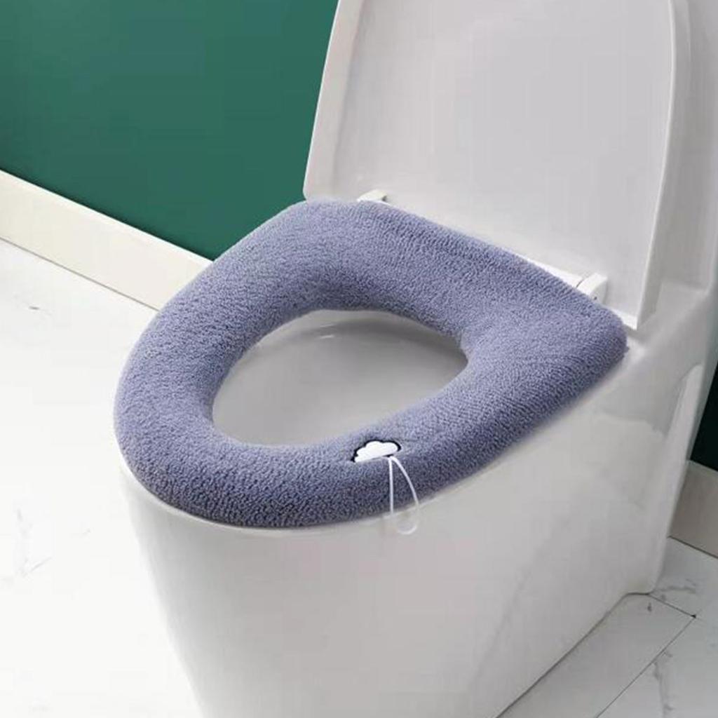 Коврик для унитаза с ручкой, универсальный вязаный моющийся сиденье для унитаза, бытовой чехол для унитаза, утолщенная теплая подушка на сиденье унитаза