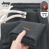 JEEP SPIRIT Men's Fleece-Lined Loose Straight Sweatpants
