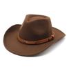 Western Cowboy Hat Dance Performance Jazz Hat Belt Accessories Felt Hat Couple Hat