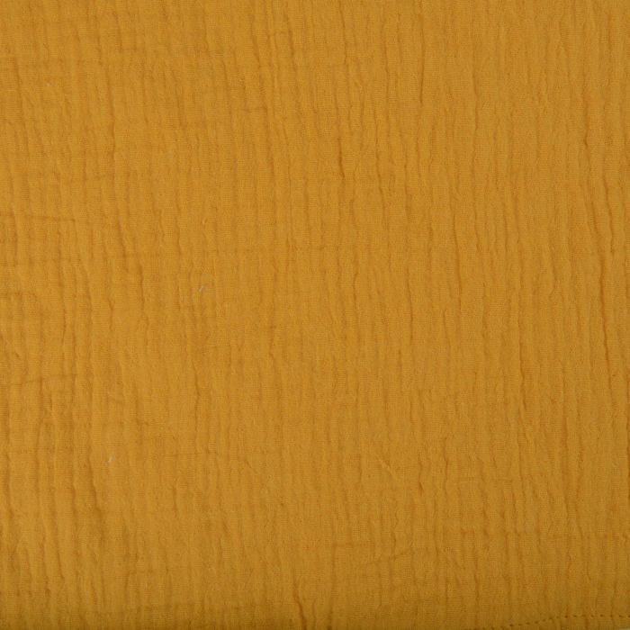 Drap housse gaze coton 60 x 120 cm tendance uni bebe jaune