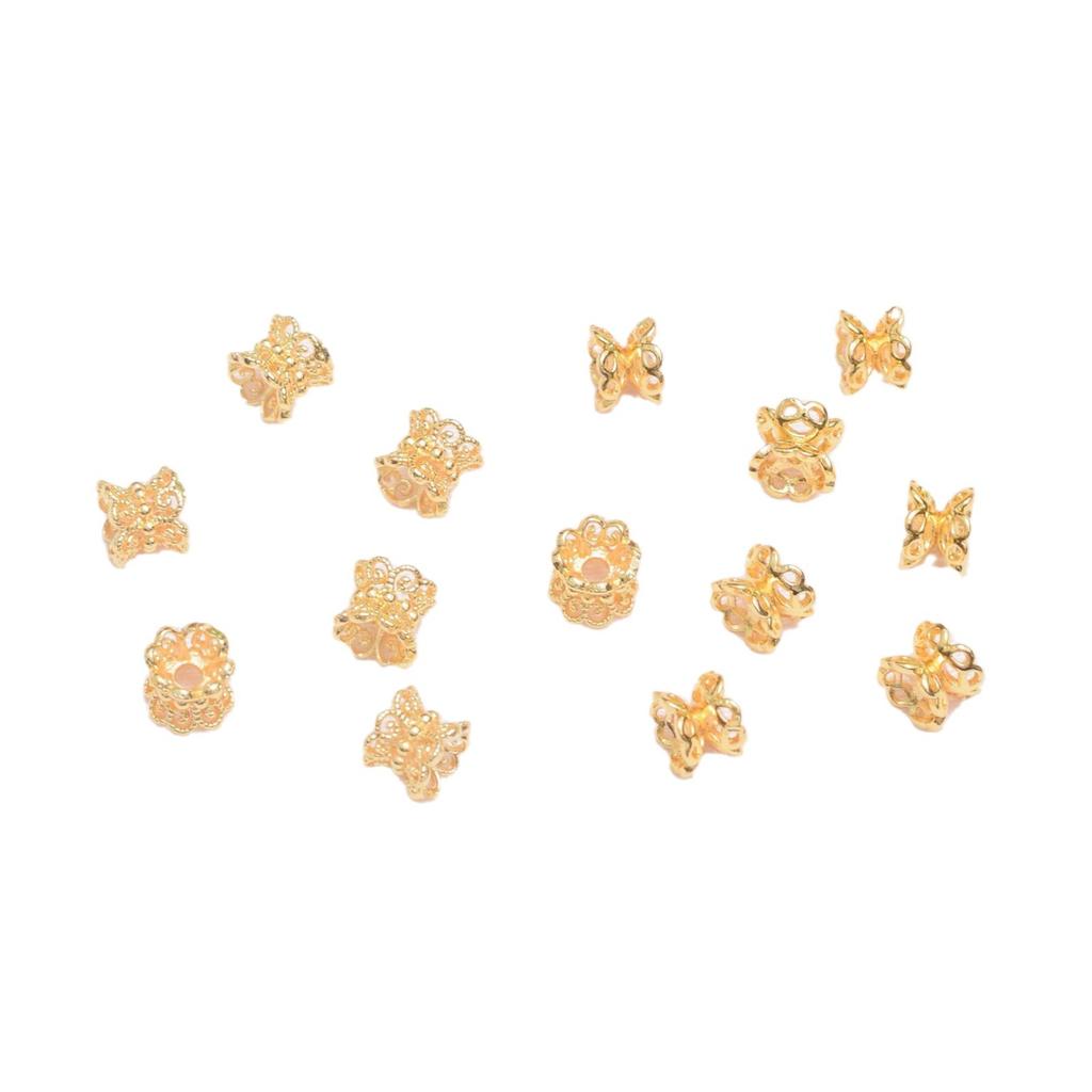 10 шт. 18-каратного золота, сохраняющего цвет, двухсторонний поднос для цветов, браслет ручной работы, колпачок для перегородки, бисерный материал, двухсторонний поднос для цветов с лепестками