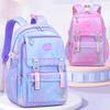Elementary School Bags for Girls Korean Style Cute Book Bag Children Waterproof School Backpack Purple Bag for Kids