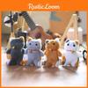 Adorable Fluffy Cat Plush Doll Keychain Short Plush Various Colors