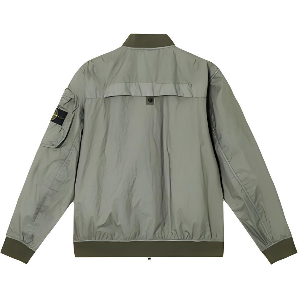 Stone Island Solid Color Baseball Collar Long Sleeve Zipper Pilot Jacket Men jackets Green K1S1541000-04S0A21-V0055