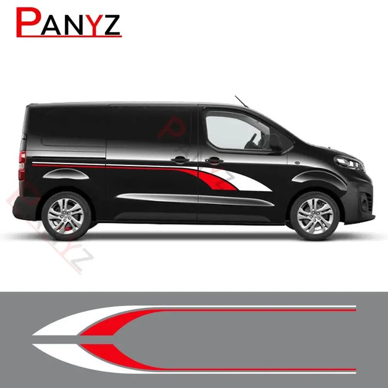 Для Opel Vauxhall Vivaro Renault Trafic Фургон-кемпер Автодом 2 шт. Автонаклейки Полосы SURF Виниловая графика Наклейки Аксессуары