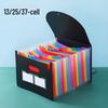 25-Pocket Accordion Lanyard Folder: Multi-Layer A4 PP File Storage Bag with Flap