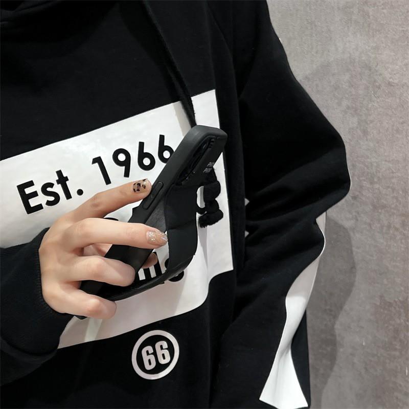Down Jacket Style Phone Case IPhone 6 To 15 Series PU Leather Protective Cover With Wrist Strap