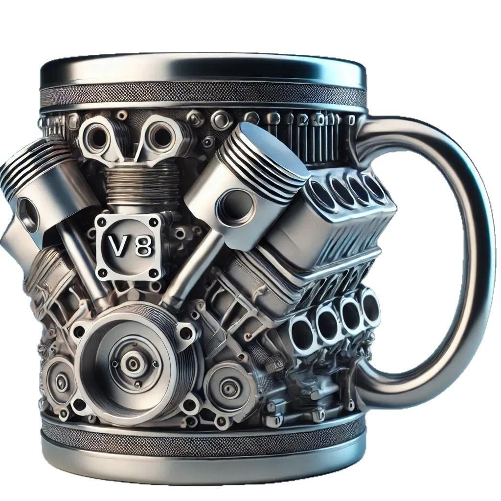 Персонализированная кружка из нержавеющей стали, дизайн двигателя V8/V6, чашка из нержавеющей стали, 15 унций, забавные прочные стильные кофейные чашки, подходит в качестве подарка для парня
