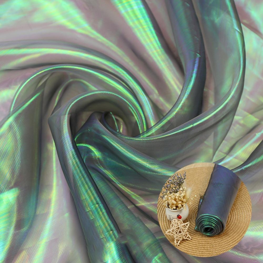 Декоративный Тюль Блестящий Лазерный Тюль Прозрачный Тонкий Ткани Органза Платья из Органзы Ткань Дизайнерская