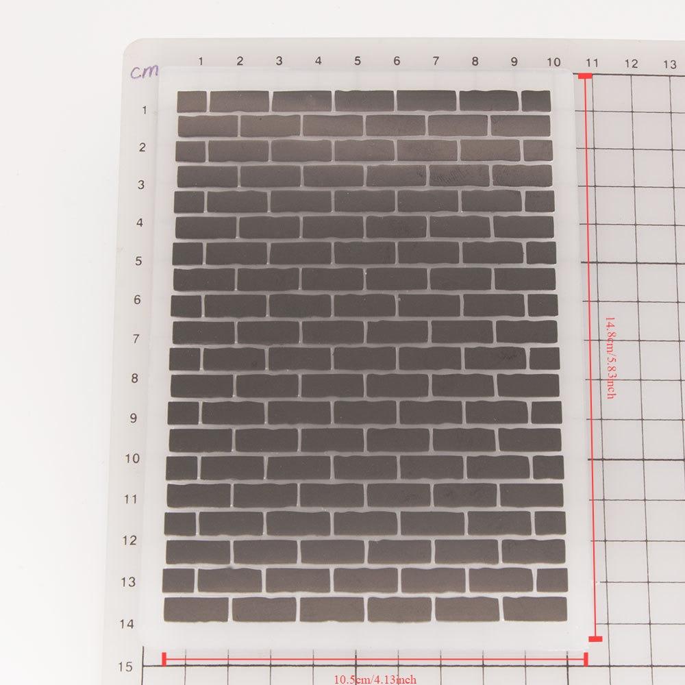 3D тисненая папка для самостоятельного изготовления рельефных поделок, фон с узором на кирпичной стене, поздравительная открытка, скрапбукинг, пластиковый шаблон, изготовление поделок