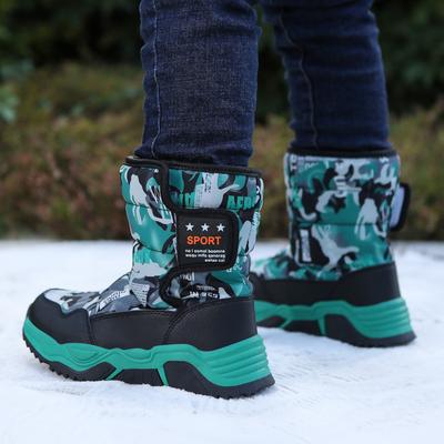 Детские зимние ботинки Большие детские зимние ботинки из бархата и хлопка Высокие детские ботинки из хлопка