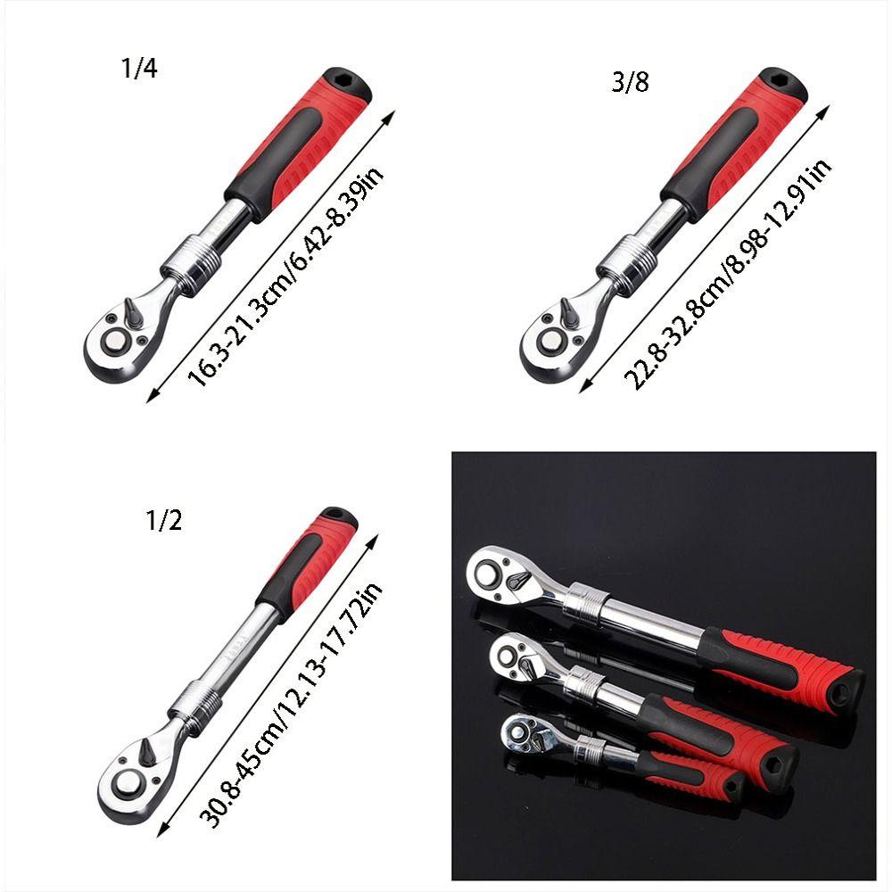 Трещотный ключ с 72 зубцами, из углеродистой стали, с гибкой головкой, выдвижной, многофункциональный инструмент