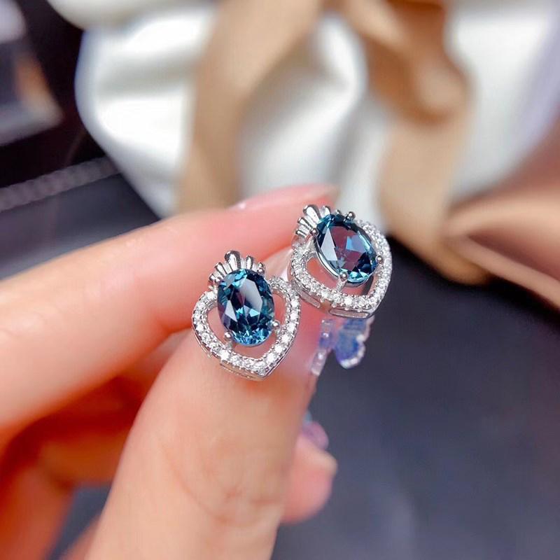 BELLA BOX Изысканные серьги-гвоздики в форме сердца для женщин, синие/белые серьги с кубическим цирконием, темпераментные милые серьги для девочек, подарок, модные украшения