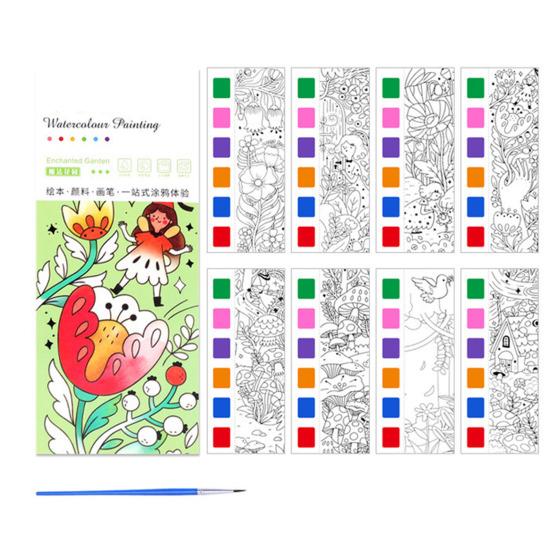 1/2/3/4 шт. Карманная книга для рисования акварелью, яркие цвета, закладка своими руками, веселая детская акварельная картина