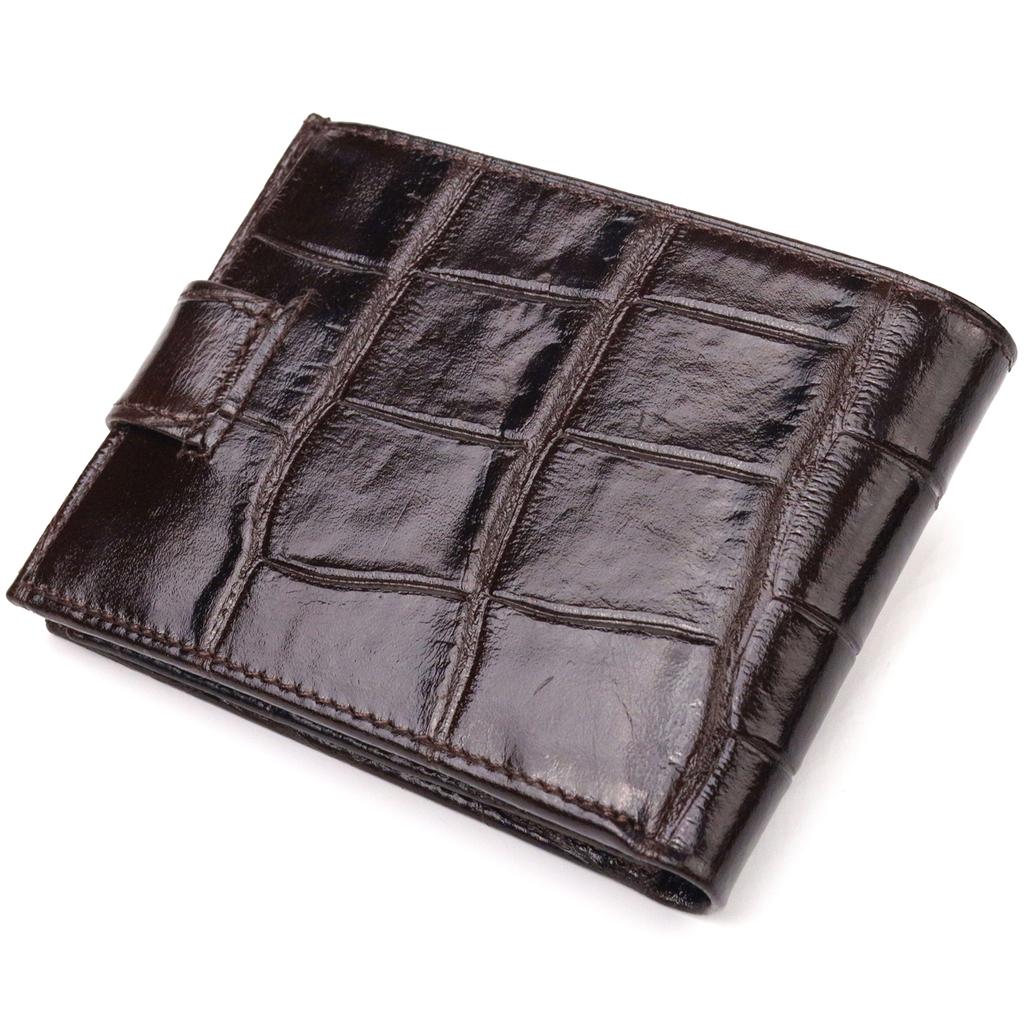 Надежный мужской кошелек из натуральной фактурной кожи CANPELLINI Purse 21516 Коричневый