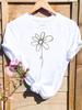 (Asian Size) Graphic Tee T Shirt Flower Watercolor Cute 90s Clothing Lady Casual Fashion Print Female Casual Women's Top Short Sleeve T-shirts