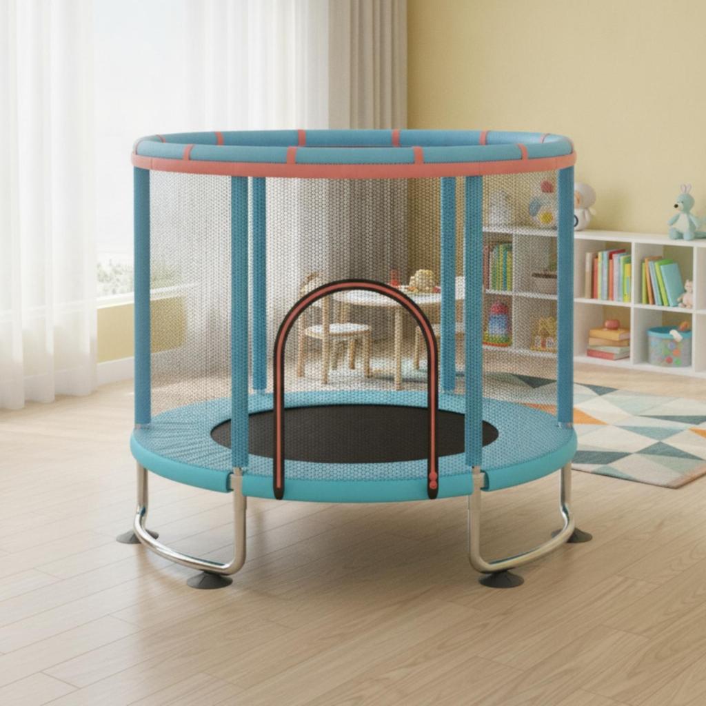 Trampoline with Safety Net Reinforced Rust-resistant Indoor Heavy-duty Round Toddler