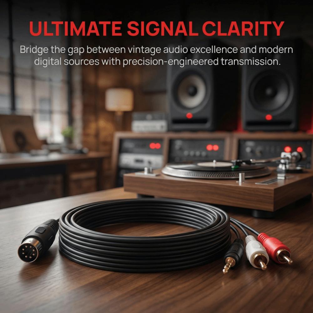Male to Male DIN 8Pin Male Audio Lead 5.9ft Audio Connection Cable  Home Audio Receiver