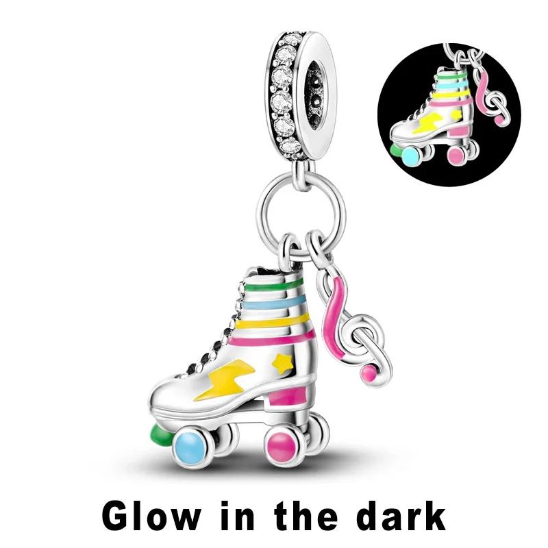 Copper Charm Chameleon Glowworm Light Bulb Firefly Star Moon Pendant Fit Original Bracelet Diy For Jewelry Making