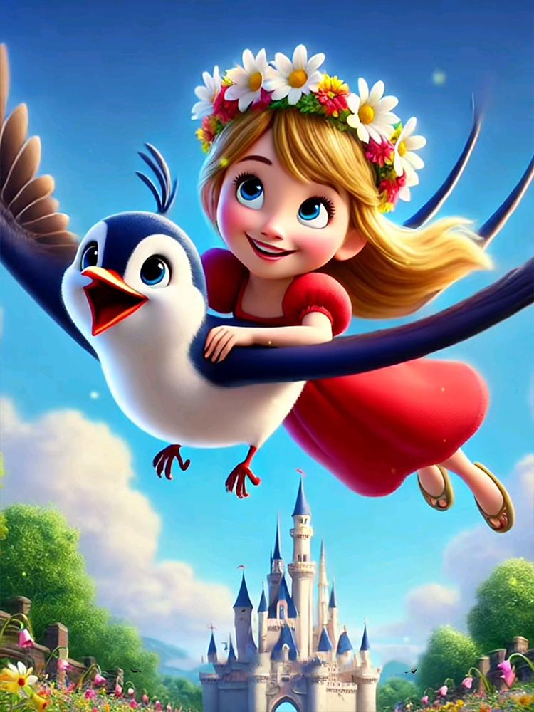 5D DIY мультфильм эльф девушка алмазная картина красочный фэнтези пейзаж вышивка крестом комплект полный круглый дрель мозаика искусство домашний декор подарок