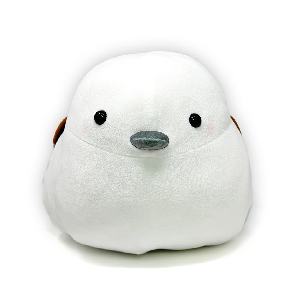 Soft and Fluffy Japanese Long-tailed Tit Super Big Plush Toy, Approximately 32cm, Bird, Large Cushion (normal Size)