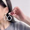 Silver Needle Irregular Resin Face-Slimming Earrings - Trendy Women's Dangle Ear Clips