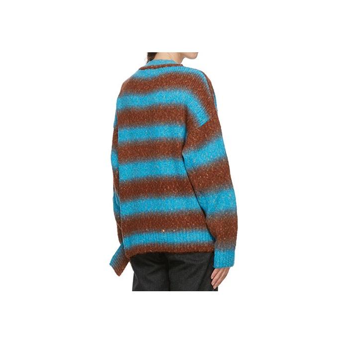 WE11DONE Striped Knit Crew Neck Long Sleeve Pullover Sweater Unisex sweater Blue WD-KT9-20-008-U-BL