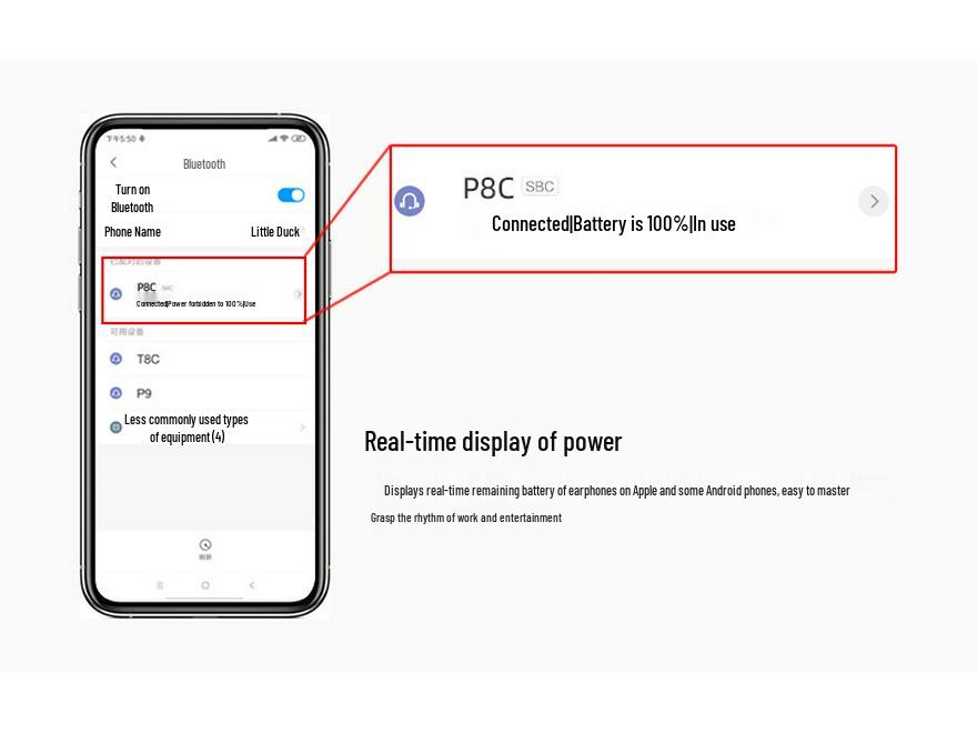 Одноухий бизнес-наушник Qualcomm Bluetooth с двойным микрофоном, шумоподавлением и долгим временем работы от аккумулятора