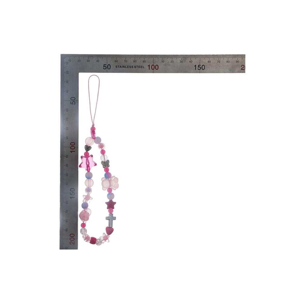 Heart Star Cellphone Strap Pink Pearl Cool Girl Phone Chain Lovely Y2k Phone Lanyard Jewelry Gift
