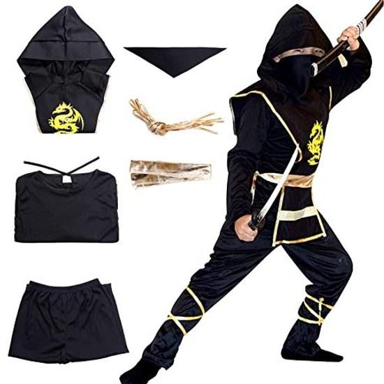 Formemory Cosplay Halloween Ninja Costume Samurai Shinobi Kids Boys Outfit Party Event Christmas Cultural Festival School Performance